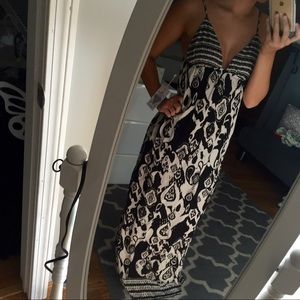 Black & Off White Maxi Dress
