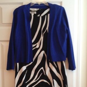 Dressbarn Zebra print dress with knit bolero
