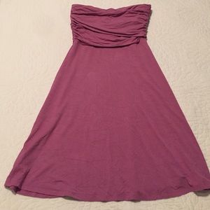 LOFT- Lavender strapless knee length maxi dress