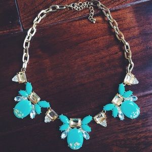 Gold & Teal Statement Necklace