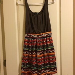 Brown Aztec dress.