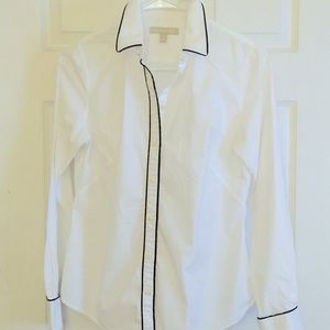 Banana Republic Tipped Cotton Blouse