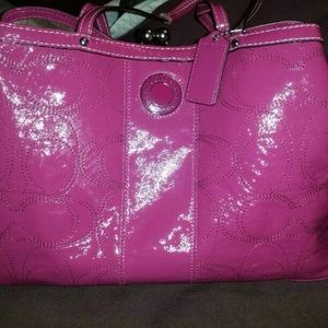 Pink Coach Patent Leather Purse