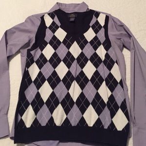 Brooks Brothers - Women's shirt and argyle vest