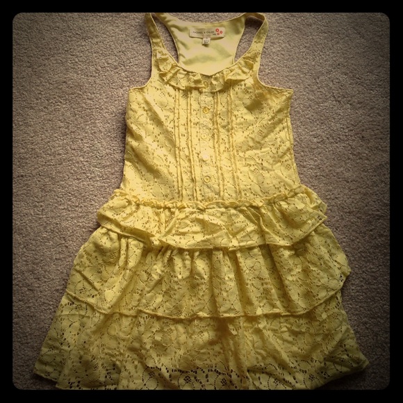 Yellow lace dress