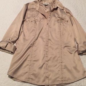 White House Black Market - Beige button down shirt