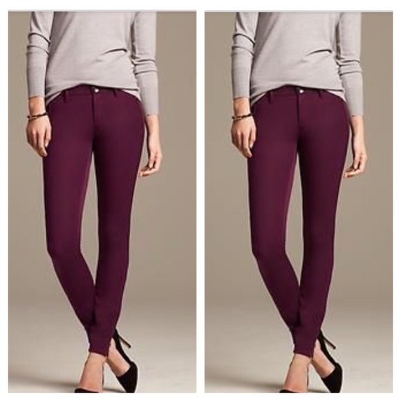 Banana Republic maroon Sloan pants- zip ankle