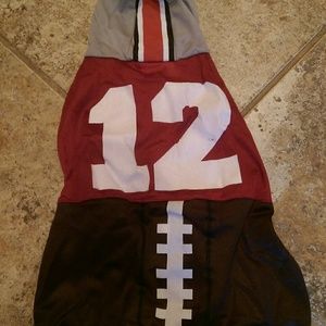 Football player dog costume