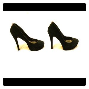 Aldo black/gold zipper pumps