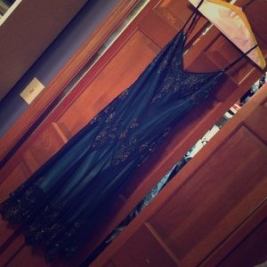 Beaded Blue Handkerchief Evening Dress!