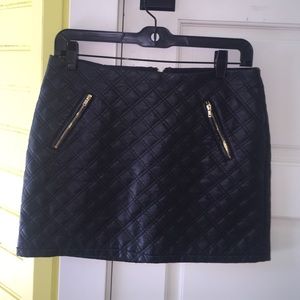 Express leather quilted skirt