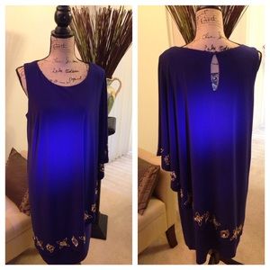 Cocktail dress with gold embellishments! Size 16W.