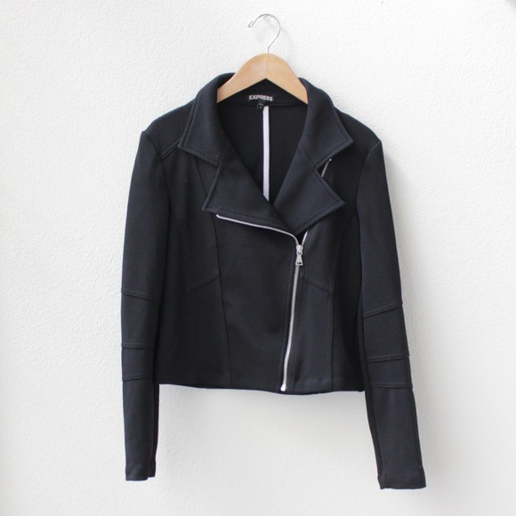 Textured Knit Moto Jacket