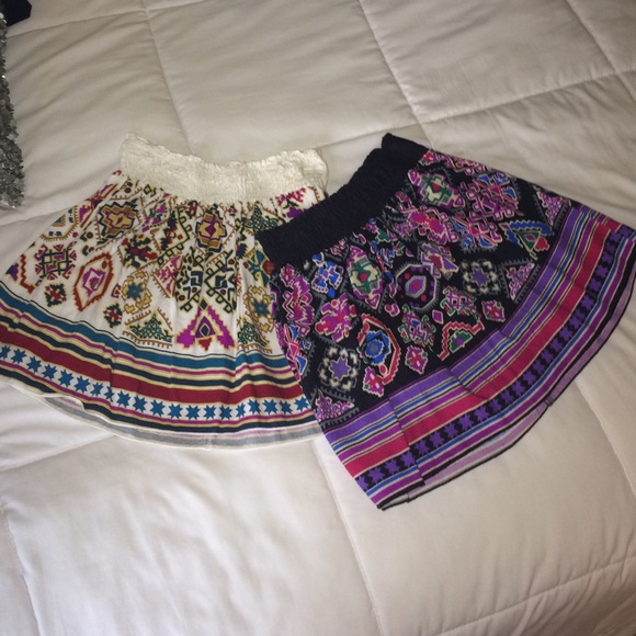 2 Aztec Printed Skirts