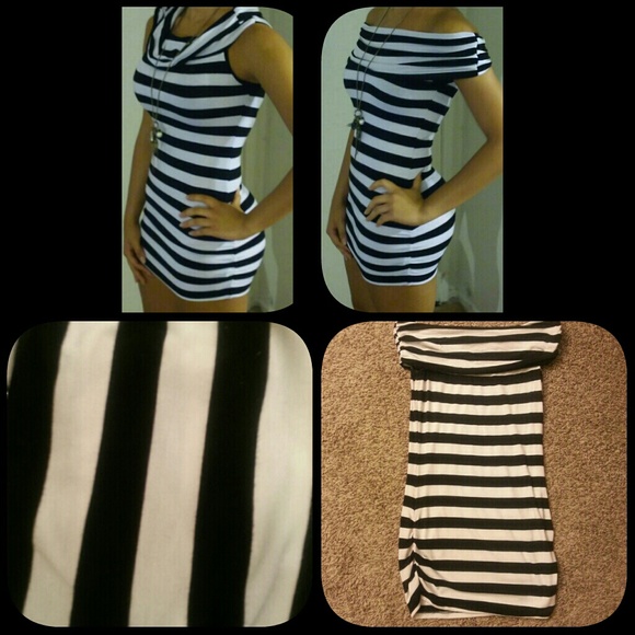 Stripped body con dress