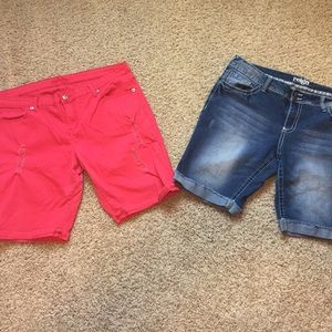 TWO pairs of jean shorts