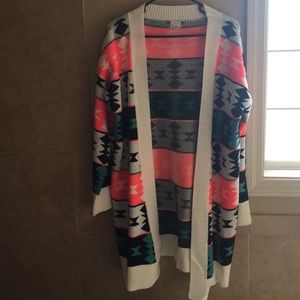 Aztec print cardigan