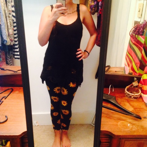 Black crochet top