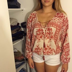 Boho inspired blouse top