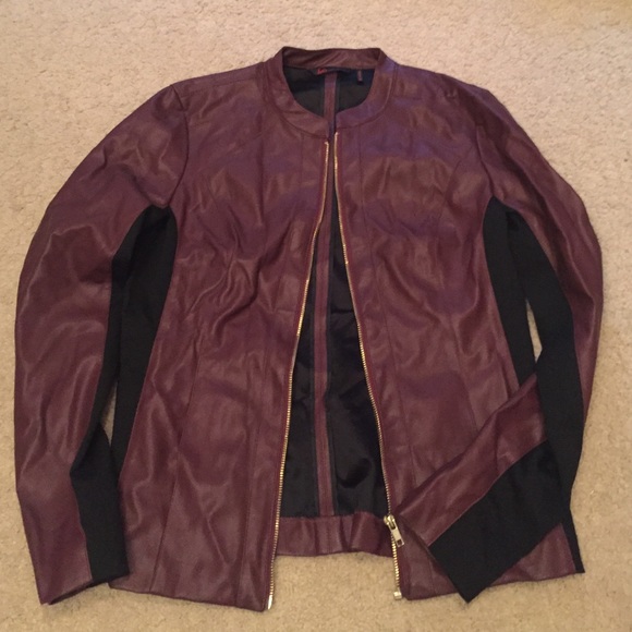 A faux leather jacket