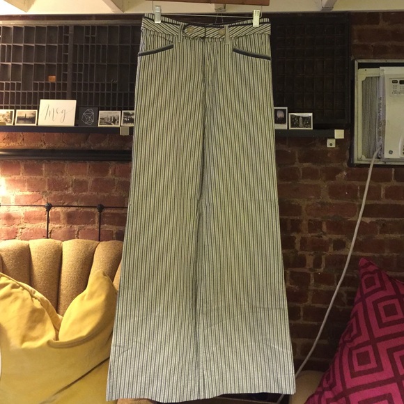 anthropologie seersucker wide leg trouser (0)