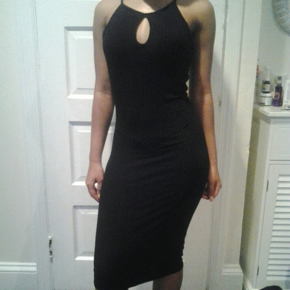 Black midi dress
