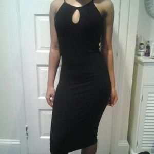 Black midi dress