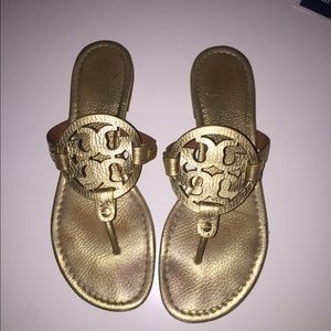 Gold Tory Burch Miller Sandals