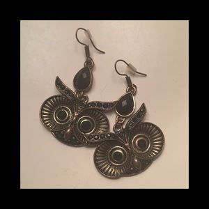 Gold Owl Earrings