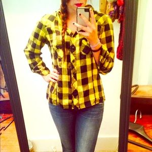 Black and yellow plaid shirt