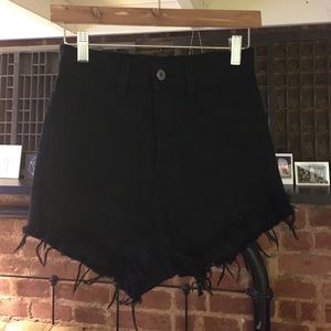 gjg demin distressed high waisted cut off shorts