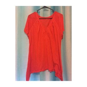 Orange/red short sleeve top