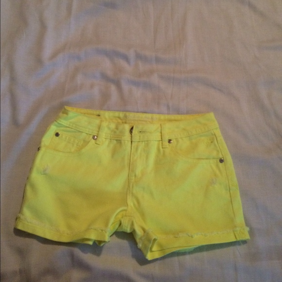 Bright yellow girls shorts