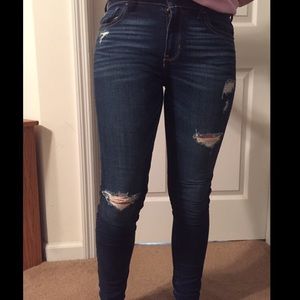 Distressed Medium Wash Hollister Skinny Jeans