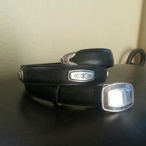 Brighton Black Leather Belt