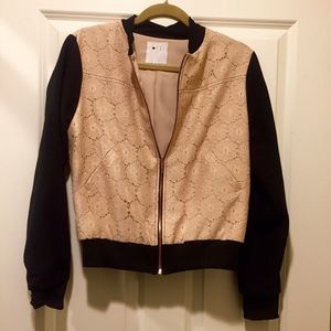 COREY LYNN CALTER LACE BASEBALL/BOMBER JACKET
