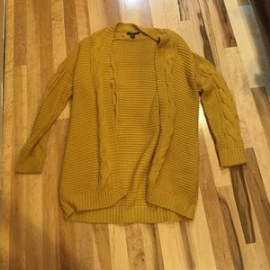 F21 mustard cardigan