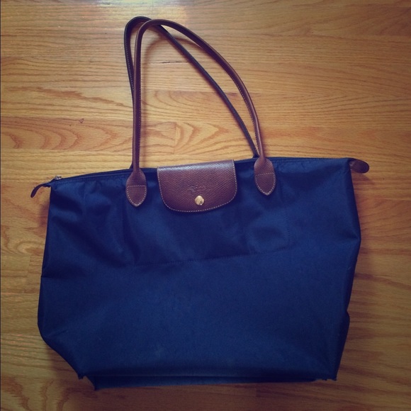 longchamp 'Large Le Pliage' Tote-navy