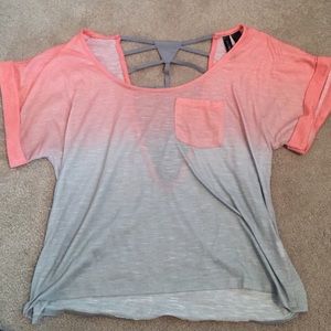 ombré shirt with cut out in back