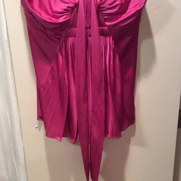 Bcbg magenta silky pleated top - Picture 2 of 4