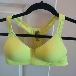 Pink Neon Yellow Size Small Sports Bra