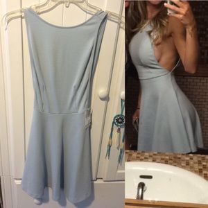Ice baby blue american apparel ponte skater dress