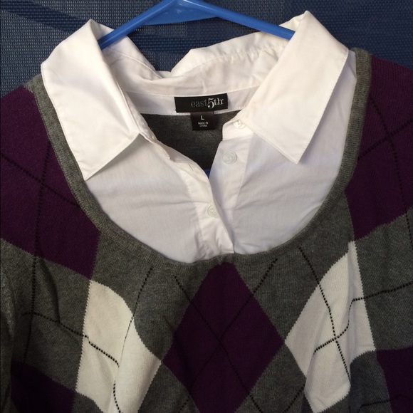 Sweater with fake under shirt - Picture 2 of 3