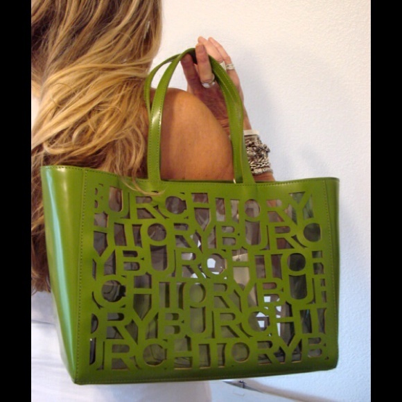 SOLD Tory Burch leaf green toteSOLD - Picture 2 of 4