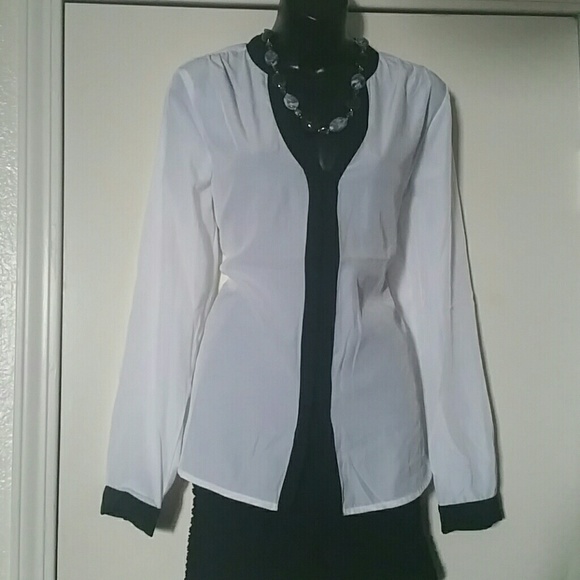 White and Black Blouse