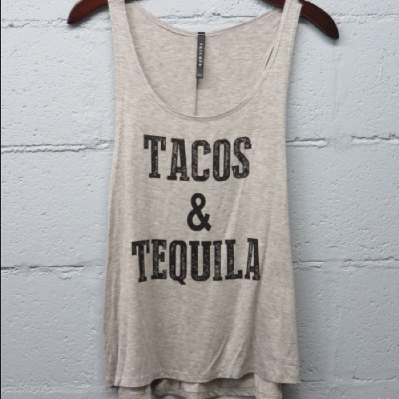 Tacos & tequila loose tank top