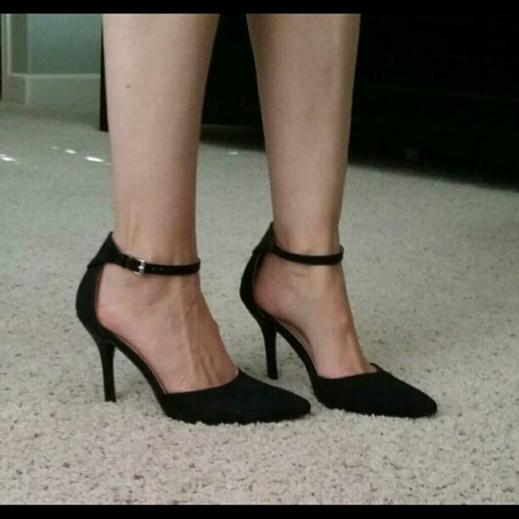 Black ankle strap heels
