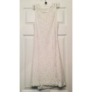 Cream/white lace open back dress