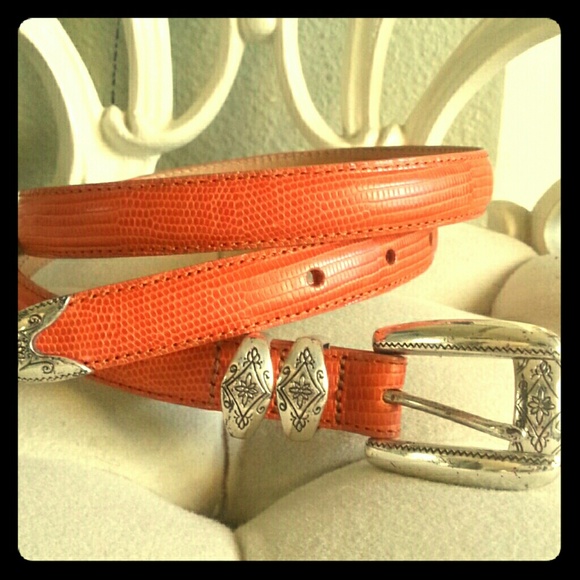 Brighton Orange Leather Belt - Picture 1 of 4