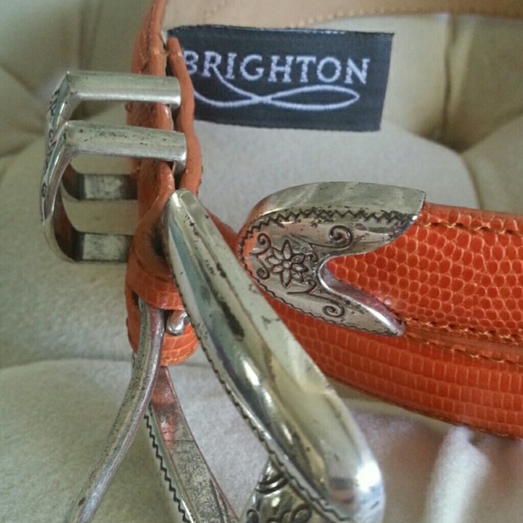 Brighton Orange Leather Belt - Picture 2 of 4